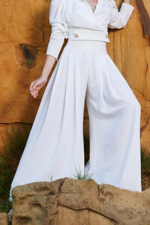 Pantalón palazzo de novia modelo Roberta