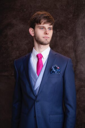 Traje sastre azul Oxford de lana Atelier Javier Barroeta